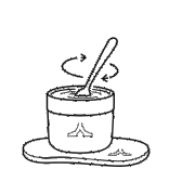 Stir coffee in mug